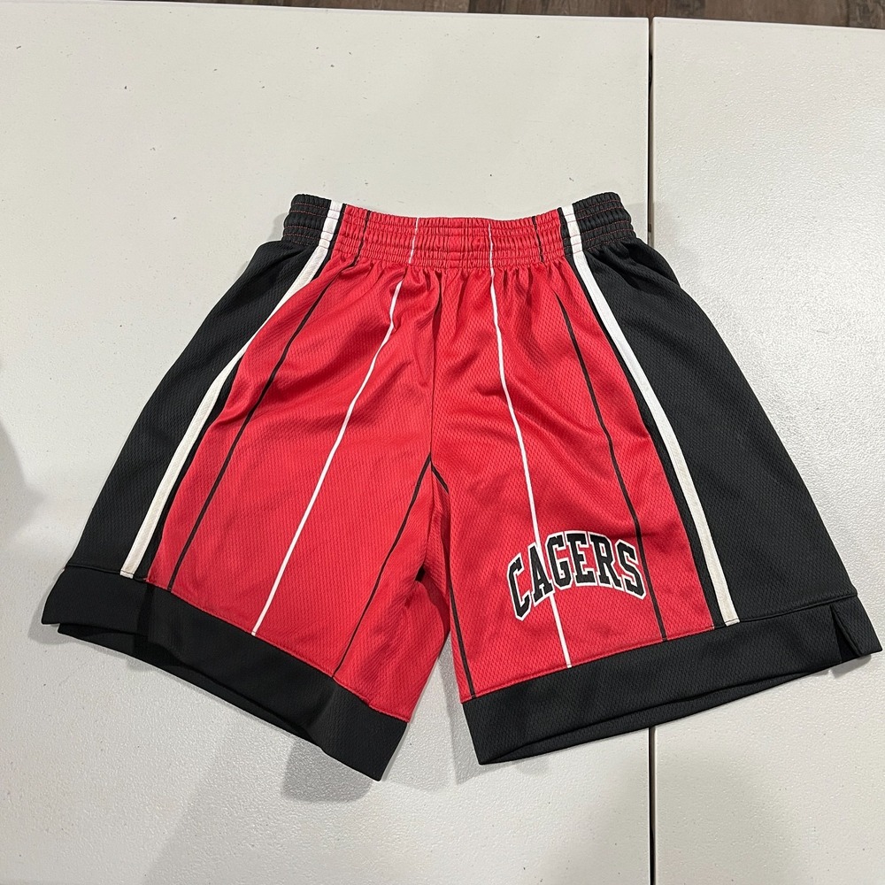 Zeeni Shorts Youth Medium Retro Basketball Retro Red Black White 90s USA Made